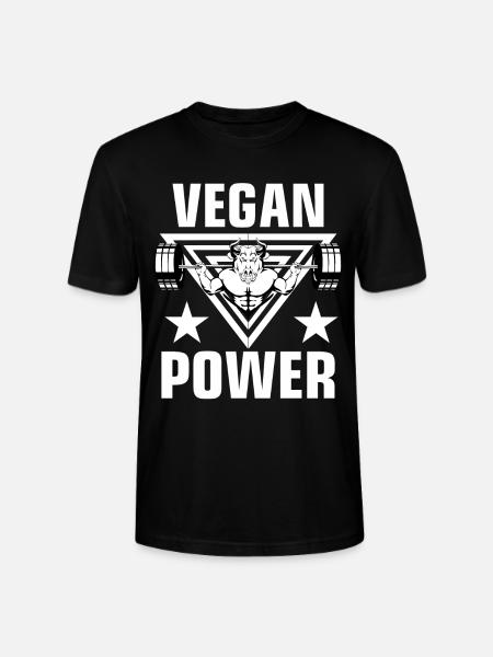 Bodybuilder Motivation - Vegan Power - Stanley/Stella CRAFTER Unisex Organic T-Shirt - black
