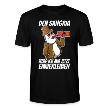 Den Sangria werd ich mir jetzt einverleiben - Stanley/Stella Unisex Bio-T-Shirt CRAFTER - Schwarz - Vorne - Alina (178cm) & Michal (187cm)