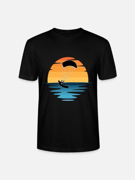 Kitesurfing Sunset - Stanley/Stella CRAFTER Unisex Organic T-Shirt - black