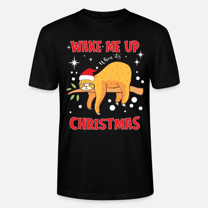 Faultier Weihnachtsmann - Stanley/Stella Unisex Bio-T-Shirt CRAFTER - Schwarz