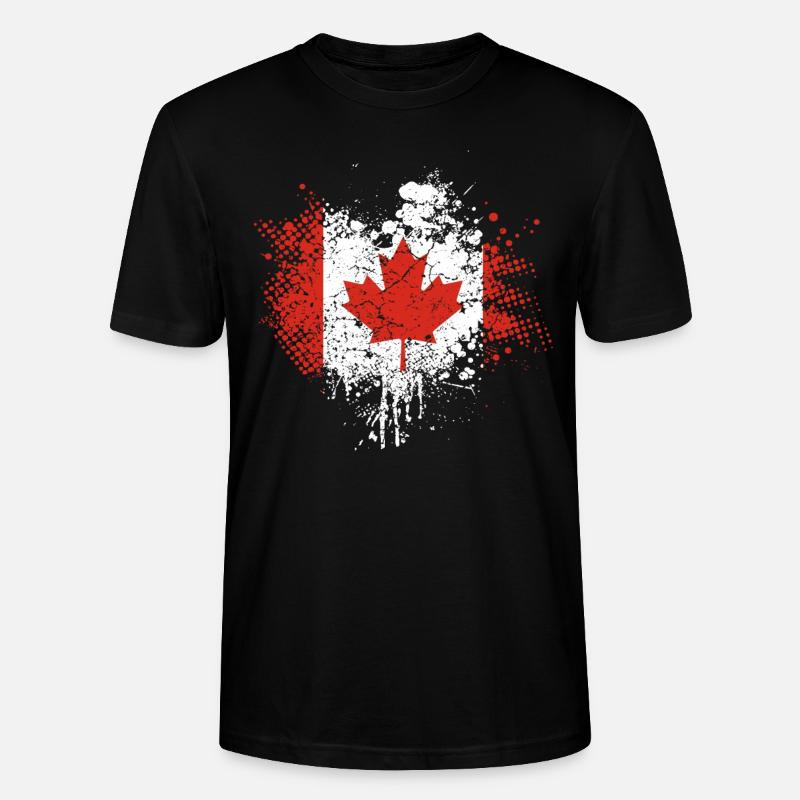 Drapeau du Canada - T-shirt bio CRAFTER Stanley Stella Unisexe - noir