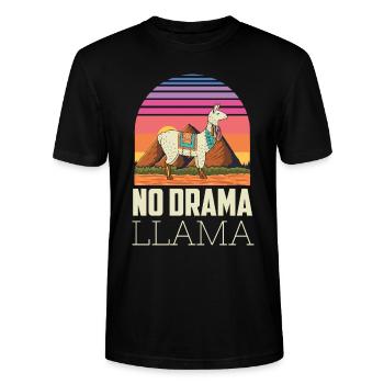 No Drama Lama Yoga Energie - Stanley/Stella Unisex Bio-T-Shirt CRAFTER - Schwarz - Vorne - Alina (178cm) & Michal (187cm)