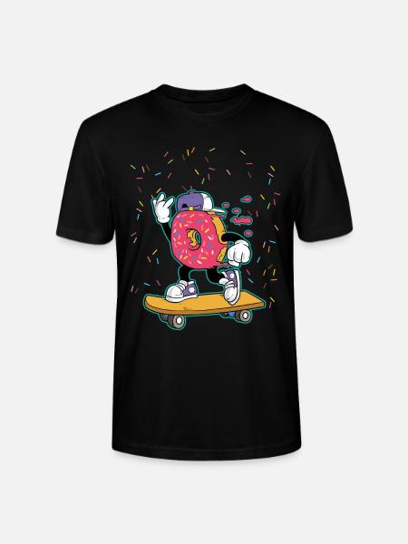 Donut Skateboard - cool skater - Stanley/Stella CRAFTER Unisex Organic T-Shirt - black