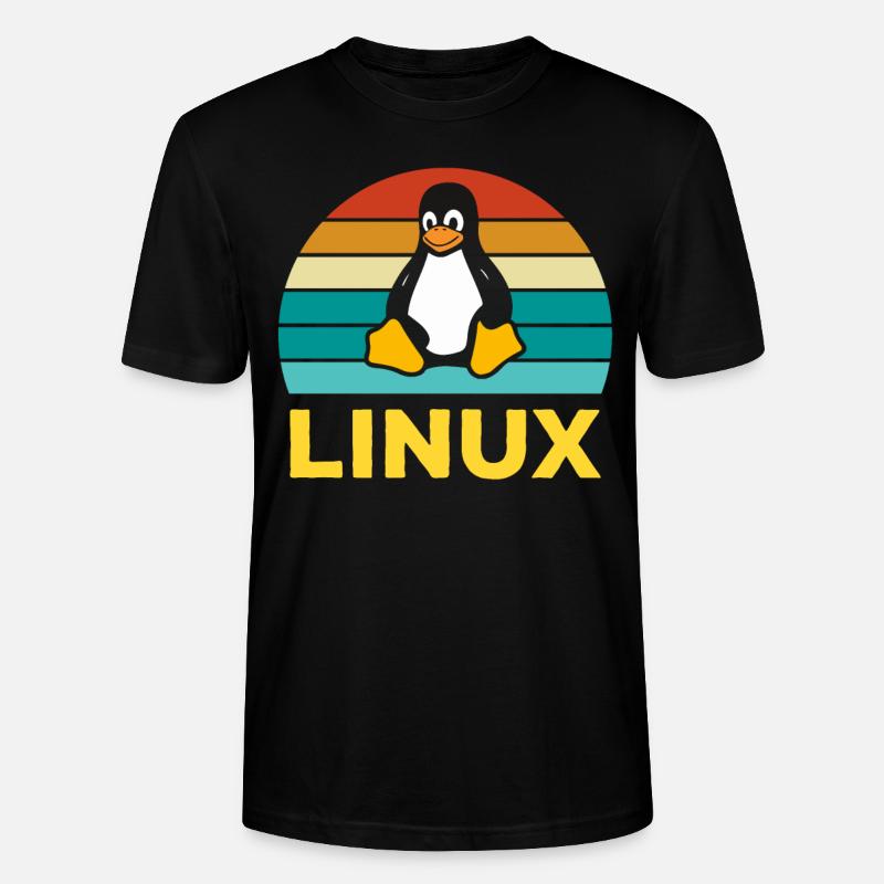 Linux Rétro Vintage Geek Style Informaticien - T-shirt bio CRAFTER Stanley Stella Unisexe - noir