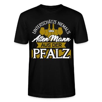 Pfälzer Pfalz - lustiger Spruch - Stanley/Stella Unisex Bio-T-Shirt CRAFTER - Schwarz - Vorne - Alina (178cm) & Michal (187cm)