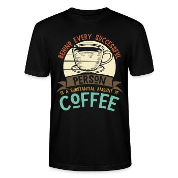 Kaffee Koffein Erfolg Kaffeetrinker - Stanley/Stella Unisex Bio-T-Shirt CRAFTER - Schwarz - Vorne - Alina (178cm) & Michal (187cm)