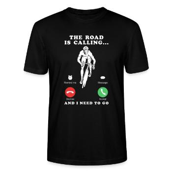 Cooler Rennradfahrer Fahrrad Geschenk Spruch - Stanley/Stella Unisex Bio-T-Shirt CRAFTER - Schwarz - Vorne - Alina (178cm) & Michal (187cm)