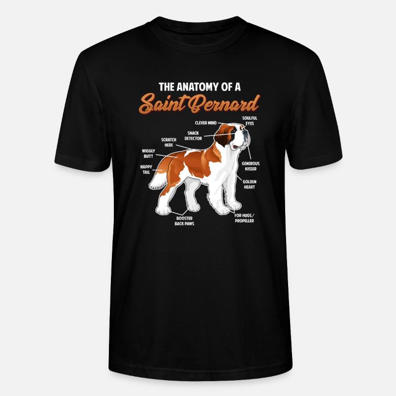 Anatomie d’un chien de Saint-Bernard - T-shirt bio CRAFTER Stanley Stella Unisexe - noir
