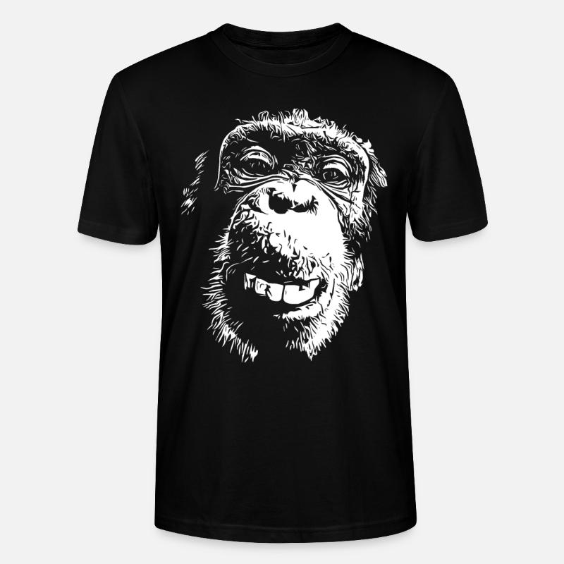 Affe Affengesicht Schimpanse Menschenaffe - Stanley/Stella Unisex Bio-T-Shirt CRAFTER - Schwarz