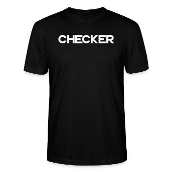 Checker - Stanley/Stella Unisex Bio-T-Shirt CRAFTER - Schwarz - Vorne - Alina (178cm) & Michal (187cm)