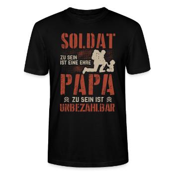 Soldaten Vater Bundeswehr Ehre Soldat Papa Sohn - Stanley/Stella Unisex Bio-T-Shirt CRAFTER - Schwarz - Vorne - Alina (178cm) & Michal (187cm)