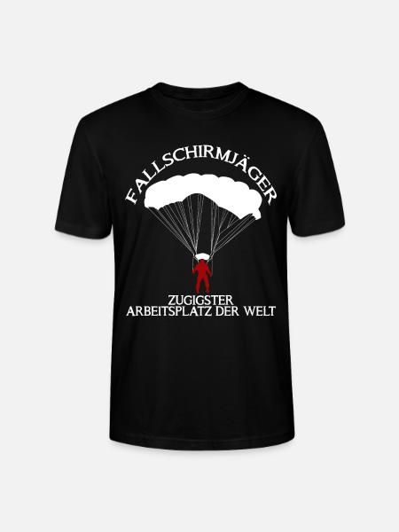 Fallschirmjäger - lustiger Spruch Witz - Stanley/Stella Unisex Bio-T-Shirt CRAFTER - Schwarz