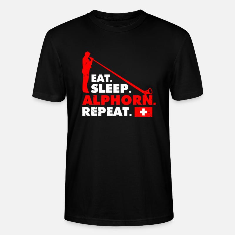 Schweiz Alphorn Musik - Stanley/Stella Unisex Bio-T-Shirt CRAFTER - Schwarz