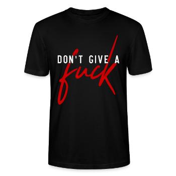 Don't give a fuck - fuck it - Stanley/Stella CRAFTER Unisex Organic T-Shirt - black - Front - Alina (178cm) & Michal (187cm)