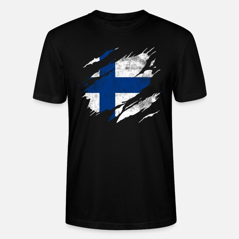 Drapeau de la Finlande - T-shirt bio CRAFTER Stanley Stella Unisexe - noir