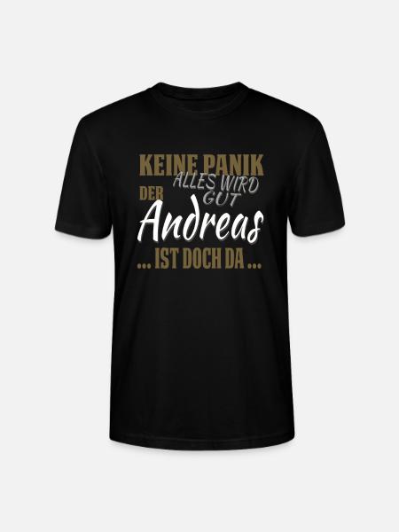 Andreas - Keine Panik - lustiges Geschenk - Stanley/Stella Unisex Bio-T-Shirt CRAFTER - Schwarz
