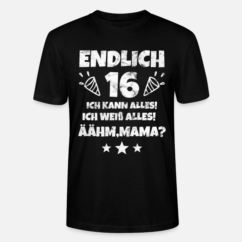 16.Geburtstag Junge Mädchen Geschenkidee - Stanley/Stella Unisex Bio-T-Shirt CRAFTER - Schwarz