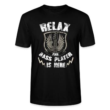 Bassiste bassiste bassiste EADG - T-shirt bio CRAFTER Stanley Stella Unisexe - noir - Devant - Alina (178cm) & Michal (187cm)