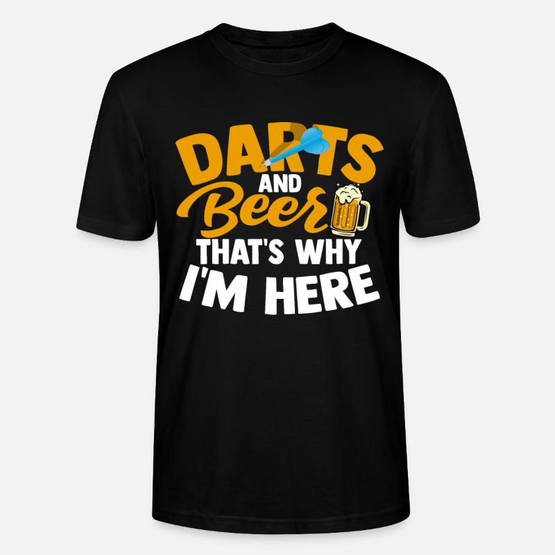 Dart Bier Bartboard Trinken Softdart - Stanley/Stella Unisex Bio-T-Shirt CRAFTER - Schwarz