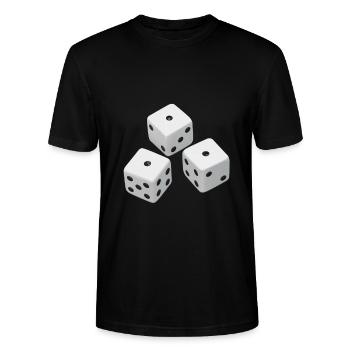 Realistische Würfel Geschenkidee - Stanley/Stella Unisex Bio-T-Shirt CRAFTER - Schwarz - Vorne - Alina (178cm) & Michal (187cm)