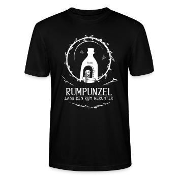 Rum Geschenke Für Männer Rumpunzel Rumtrinker - Stanley/Stella Unisex Bio-T-Shirt CRAFTER - Schwarz - Vorne - Alina (178cm) & Michal (187cm)