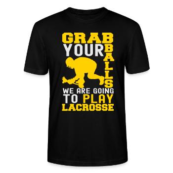 lacrosse - Stanley/Stella CRAFTER Unisex Organic T-Shirt - black - Front - Alina (178cm) & Michal (187cm)