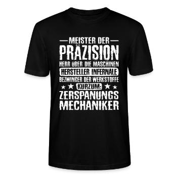 Zerspanungsmechaniker, Zerspanungstechniker, CNC - Stanley/Stella Unisex Bio-T-Shirt CRAFTER - Schwarz - Vorne - Alina (178cm) & Michal (187cm)