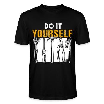 DIY handyman handyman - Stanley/Stella CRAFTER Unisex Organic T-Shirt - black - Front - Alina (178cm) & Michal (187cm)