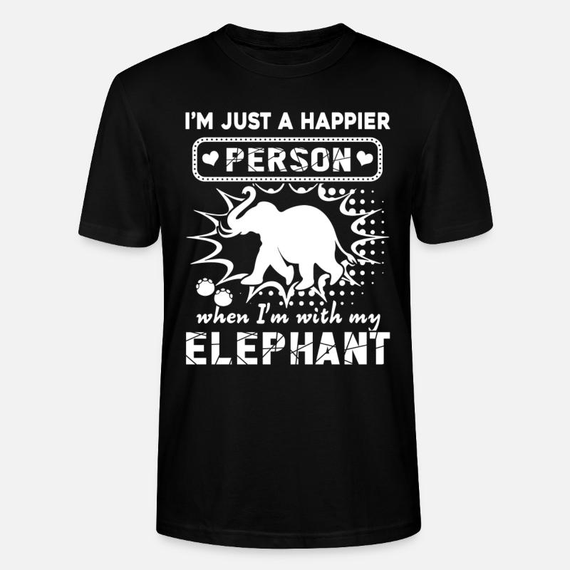 Éléphant heureux avec éléphant - T-shirt bio CRAFTER Stanley Stella Unisexe - noir