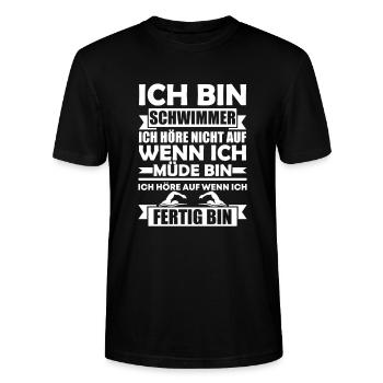 Schwimmer Geschenkidee Geburtstag Hobby Schwimmen - Stanley/Stella Unisex Bio-T-Shirt CRAFTER - Schwarz - Vorne - Alina (178cm) & Michal (187cm)
