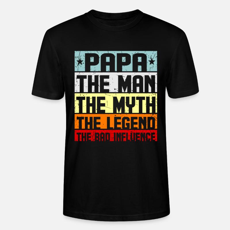 Papa papa - T-shirt bio CRAFTER Stanley Stella Unisexe - noir