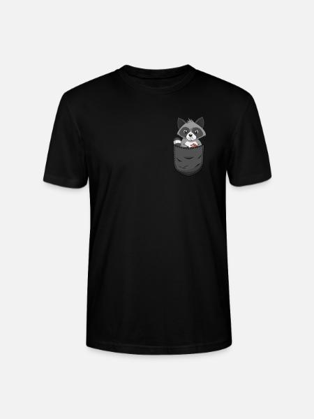 Waschbär Brusttasche - Stanley/Stella Unisex Bio-T-Shirt CRAFTER - Schwarz