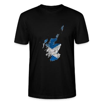 Map Scotland flag vintage - Stanley/Stella CRAFTER Unisex Organic T-Shirt - black - Front - Alina (178cm) & Michal (187cm)