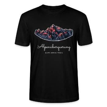Alpenüberquerung Alpe Adria Trail - Stanley/Stella Unisex Bio-T-Shirt CRAFTER - Schwarz - Vorne - Alina (178cm) & Michal (187cm)