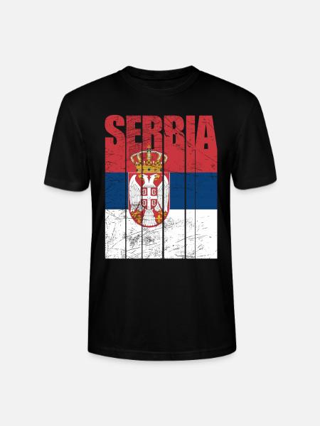 Drapeau de la Serbie - T-shirt bio CRAFTER Stanley Stella Unisexe - noir