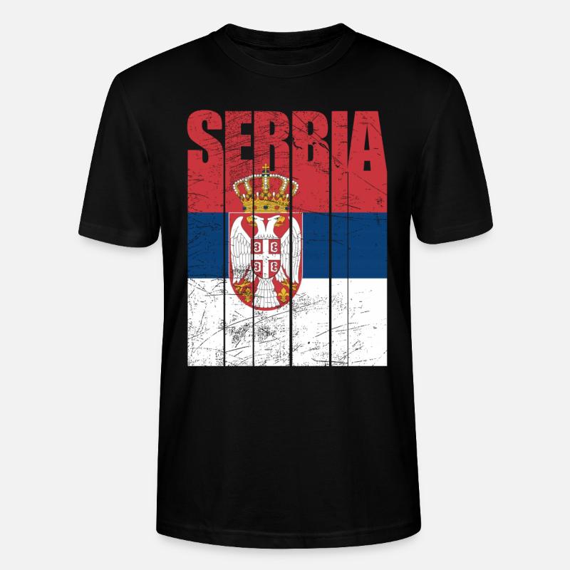 Drapeau de la Serbie - T-shirt bio CRAFTER Stanley Stella Unisexe - noir