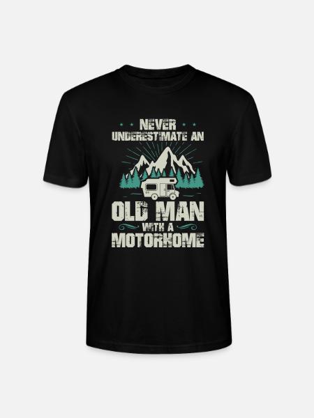 Motorhome Camping Old Man Motorhome Camper Womo - Stanley/Stella CRAFTER Unisex Organic T-Shirt - black