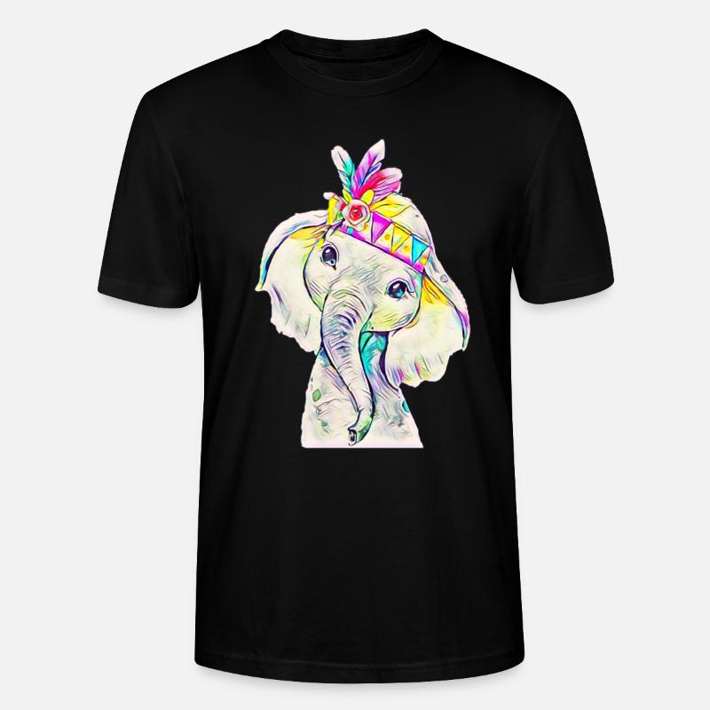 l'éléphant - T-shirt bio CRAFTER Stanley Stella Unisexe - noir