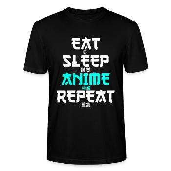 Anime - T-shirt bio CRAFTER Stanley Stella Unisexe - noir - Devant - Alina (178cm) & Michal (187cm)