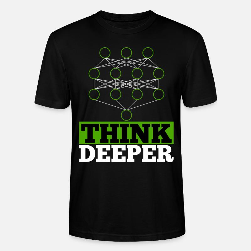 Artificial intelligence think deeper gift - Stanley/Stella CRAFTER Unisex Organic T-Shirt - black