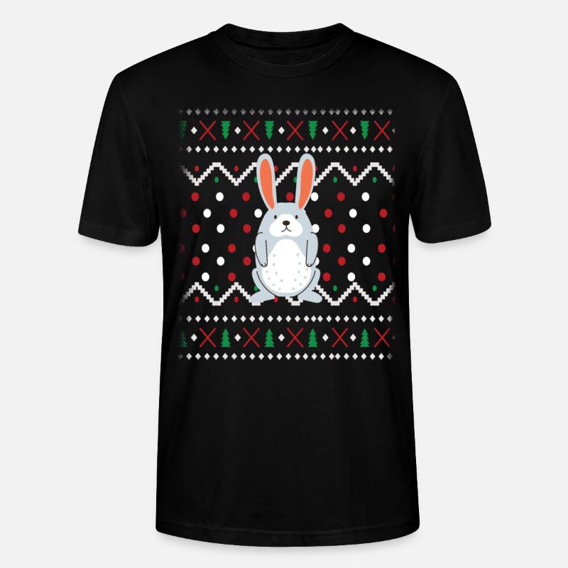 Lapin de Noël laid - T-shirt bio CRAFTER Stanley Stella Unisexe - noir