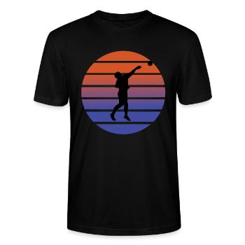 Shot put - Stanley/Stella CRAFTER Unisex Organic T-Shirt - black - Front - Alina (178cm) & Michal (187cm)