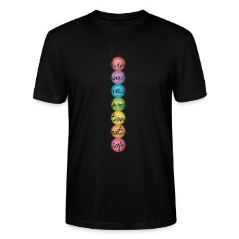 Chakra Tantra Leben Spirit Geist Buddha - Stanley/Stella Unisex Bio-T-Shirt CRAFTER - Schwarz - Vorne - Alina (178cm) & Michal (187cm)