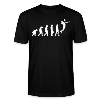 Volleyball Evolution Volleyballer Volleyballspiele - Stanley/Stella Unisex Bio-T-Shirt CRAFTER - Schwarz - Vorne - Alina (178cm) & Michal (187cm)