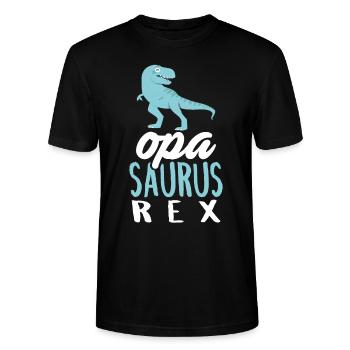 Opasaurus Muttertag Opa Großvater Dino Geburtstag - Stanley/Stella Unisex Bio-T-Shirt CRAFTER - Schwarz - Vorne - Alina (178cm) & Michal (187cm)