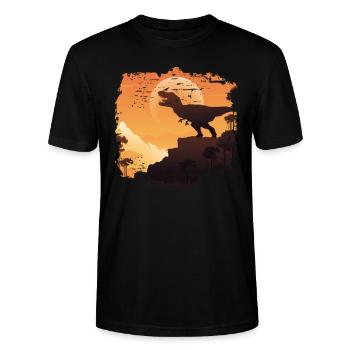 dinosaure - T-shirt bio CRAFTER Stanley Stella Unisexe - noir - Devant - Alina (178cm) & Michal (187cm)