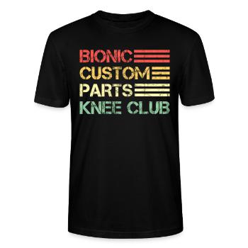 Genoux chirurgie prothèse du genou vintage - T-shirt bio CRAFTER Stanley Stella Unisexe - noir - Devant - Alina (178cm) & Michal (187cm)