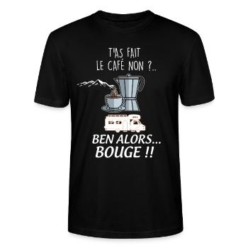 Camping-car faire le café - T-shirt bio CRAFTER Stanley Stella Unisexe - noir - Devant - Alina (178cm) & Michal (187cm)