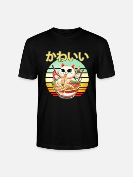 Söt Kawaii Cat You Maki Miso Happy Funny Jap - Ekologisk T-shirt CRAFTER unisex från Stanley/Stella - svart