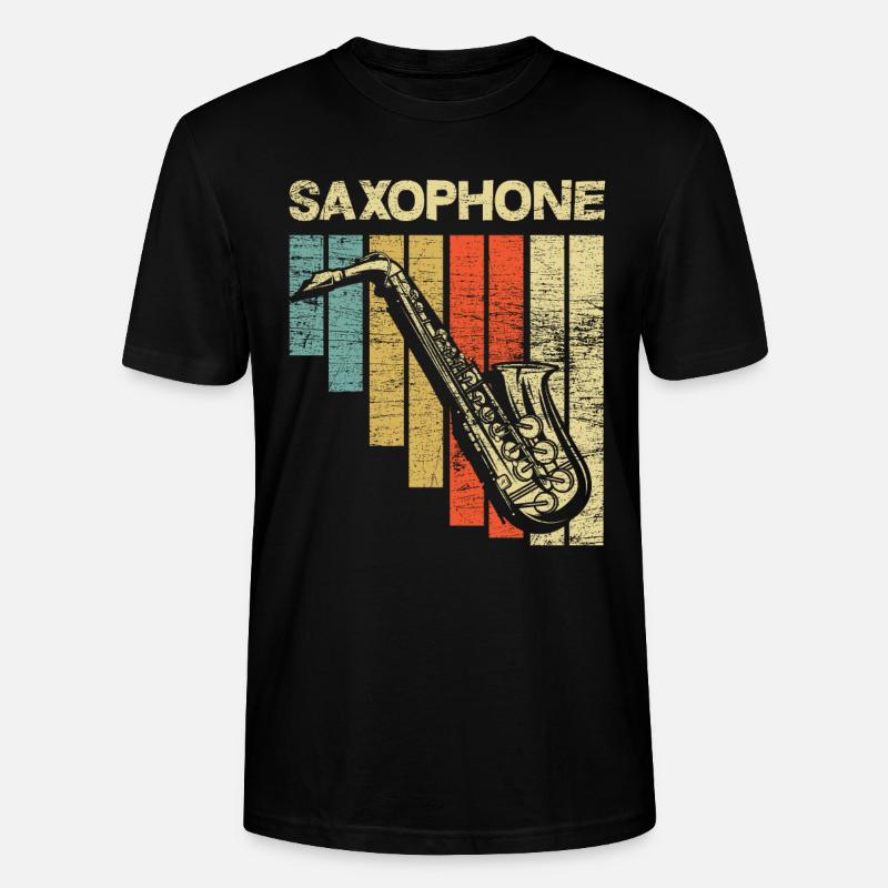 Saxophone rétro - T-shirt bio CRAFTER Stanley Stella Unisexe - noir